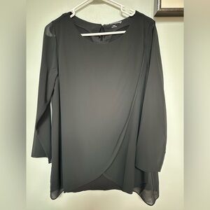 Black Sheer Long Sleeve Blouse Soft Surroundings Small Never Worn